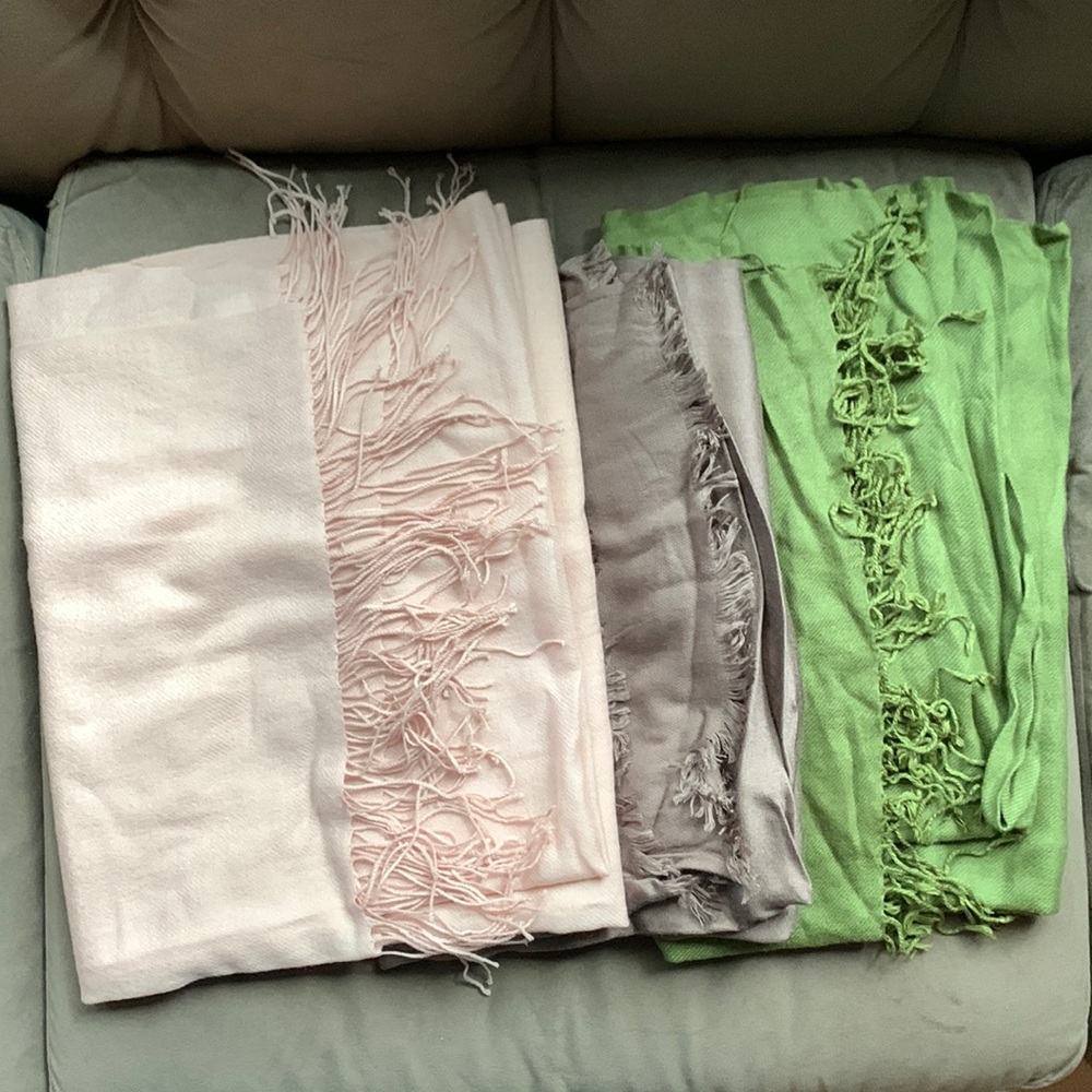 Nordstrom and Nordstrom Rack Scarf Bundle Pashmina Wool Rayon Scarf with Tassels